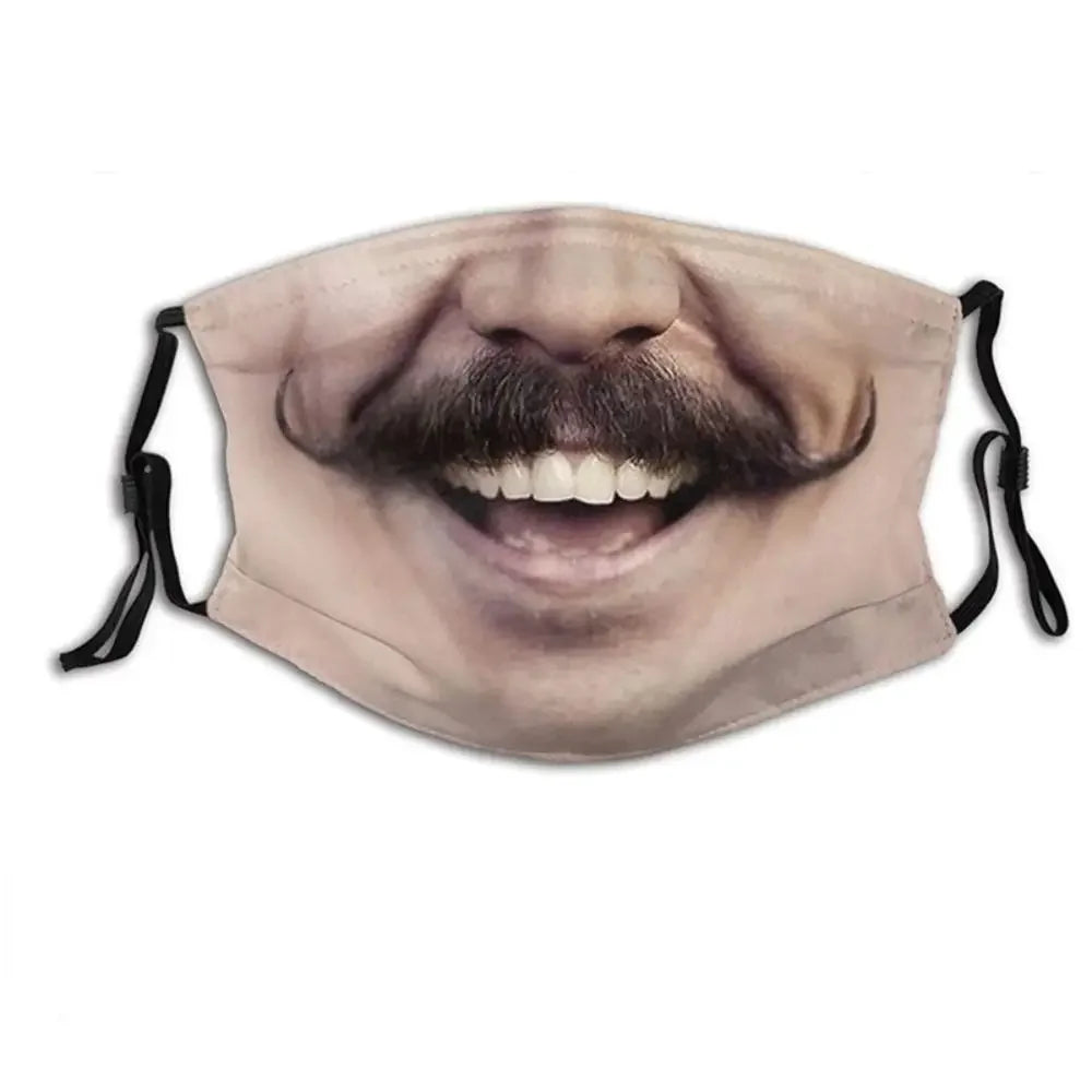 Facial Expression 3D Three-dimensional Mask Personality Printed Funny Printed Mask Cotton Imitation Party Cosplay Mask Gifts