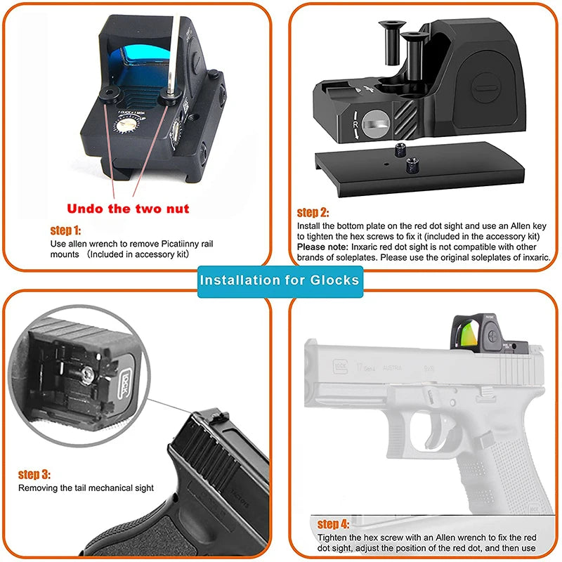 Mini RMR Red Dot Sight Collimator Rifle Reflex Sight Scope fit 20mm Weaver Rail For Airsoft / Hunting Rifle