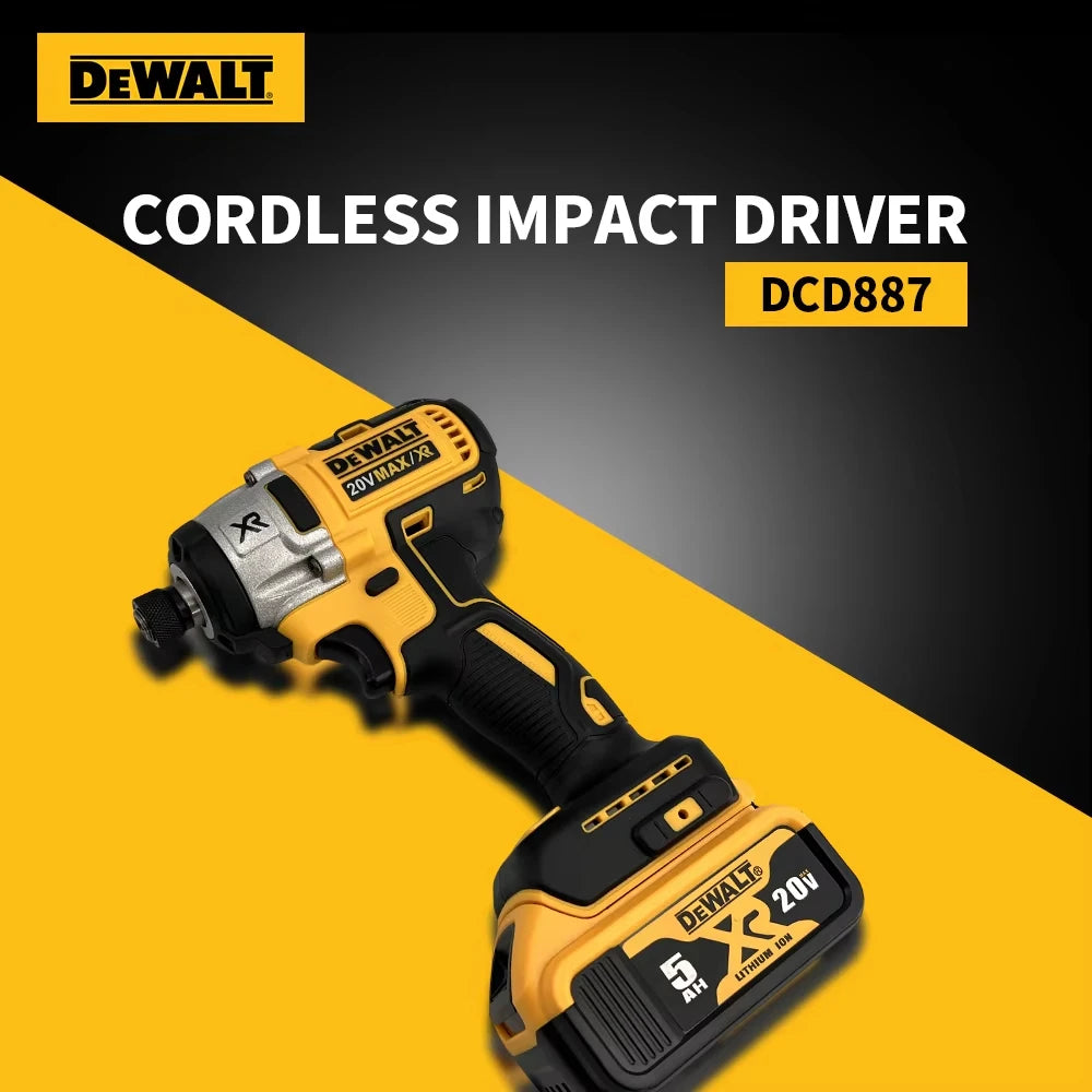 DEWALT DCD887 205N.m Brushless Impact Driver 1/4 In High Torque Cordless Electric Impact Drill 20V Rechargeable Power Tools