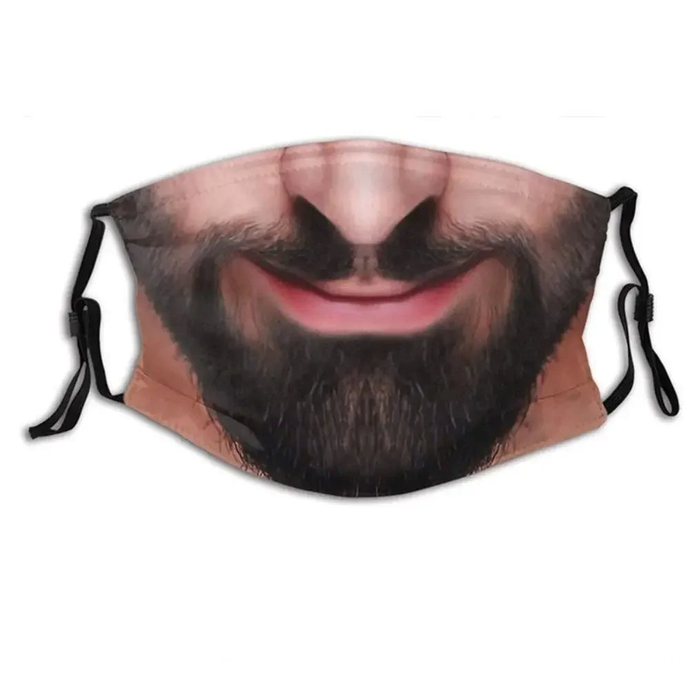 Facial Expression 3D Three-dimensional Mask Personality Printed Funny Printed Mask Cotton Imitation Party Cosplay Mask Gifts