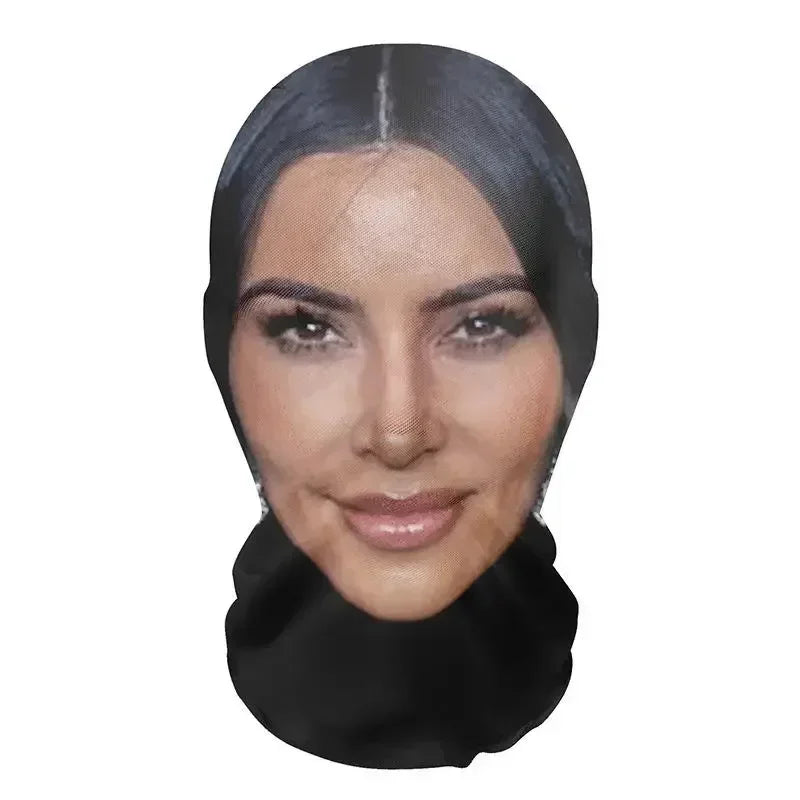 Creative 3d Printed Full Face Mask Head Fit Elastic See-through Mask For Men Women Idea For Anti-facial Cosplay Headdress