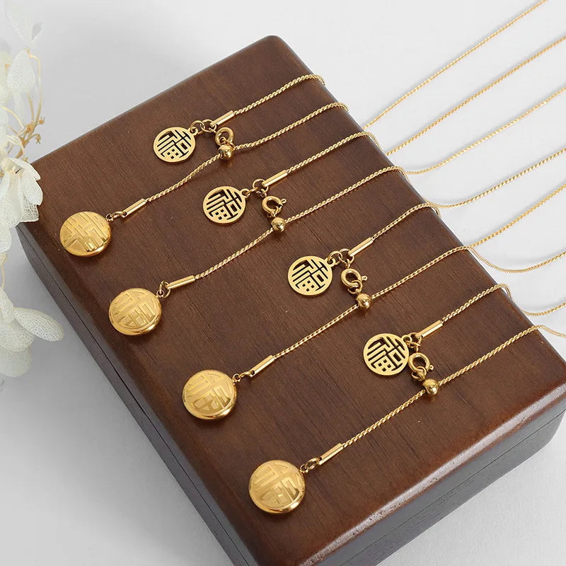 Cute Necklace For Women Stainless Steel Heart Necklace Fashion Gold Color Necklaces Simple Necklace Birthday Gift