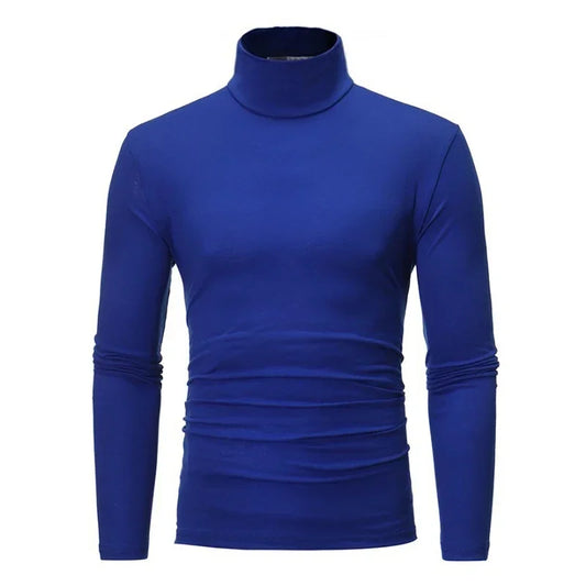Spring Autumn Thin Men Pullovers Sweaters Turtleneck Knitted Sweater for Men Cotton Clothing Male Sweaters Full Black White Tops