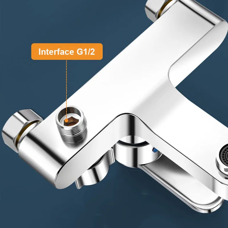 Black/Silver Bathroom Shower Faucet Mixing Valve Shower Shower Set Bathtub Mixing Switch Triple Hot and Cold Faucet