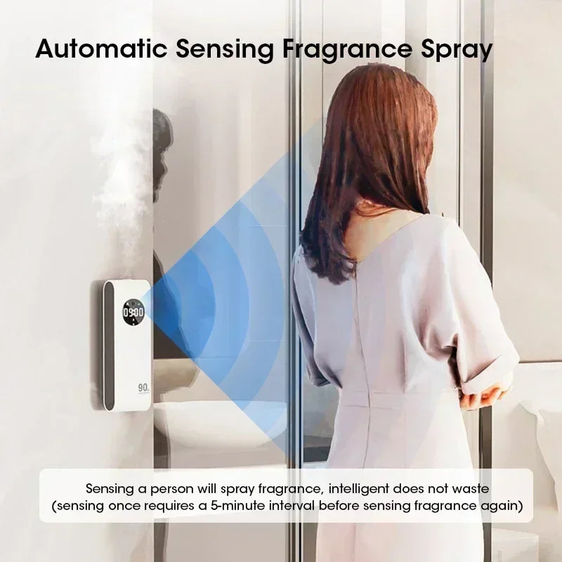 Body Sensor Aromatherapy Machine Wall-mounted Aromatherapy Fresh Air Deodorization Home Aroma Diffuser Has A Clock Sensor Light