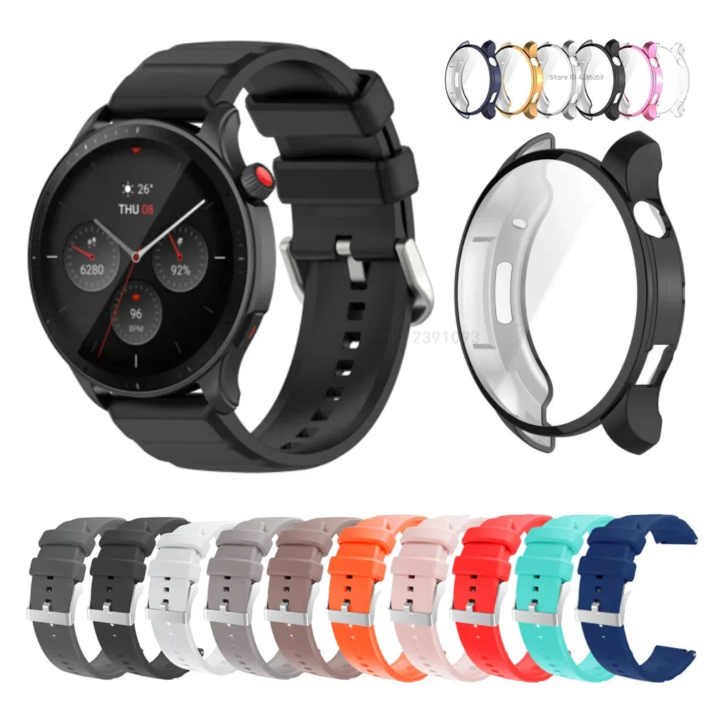 Silicone Strap TPU Protect Case For Amazfit GTR 4 Wristbands Smart watch Bracelet For Huami Amazfit GTR4 Replacement Accessories