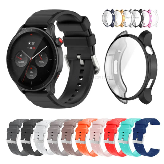 Silicone Strap TPU Protect Case For Amazfit GTR 4 Wristbands Smart watch Bracelet For Huami Amazfit GTR4 Replacement Accessories