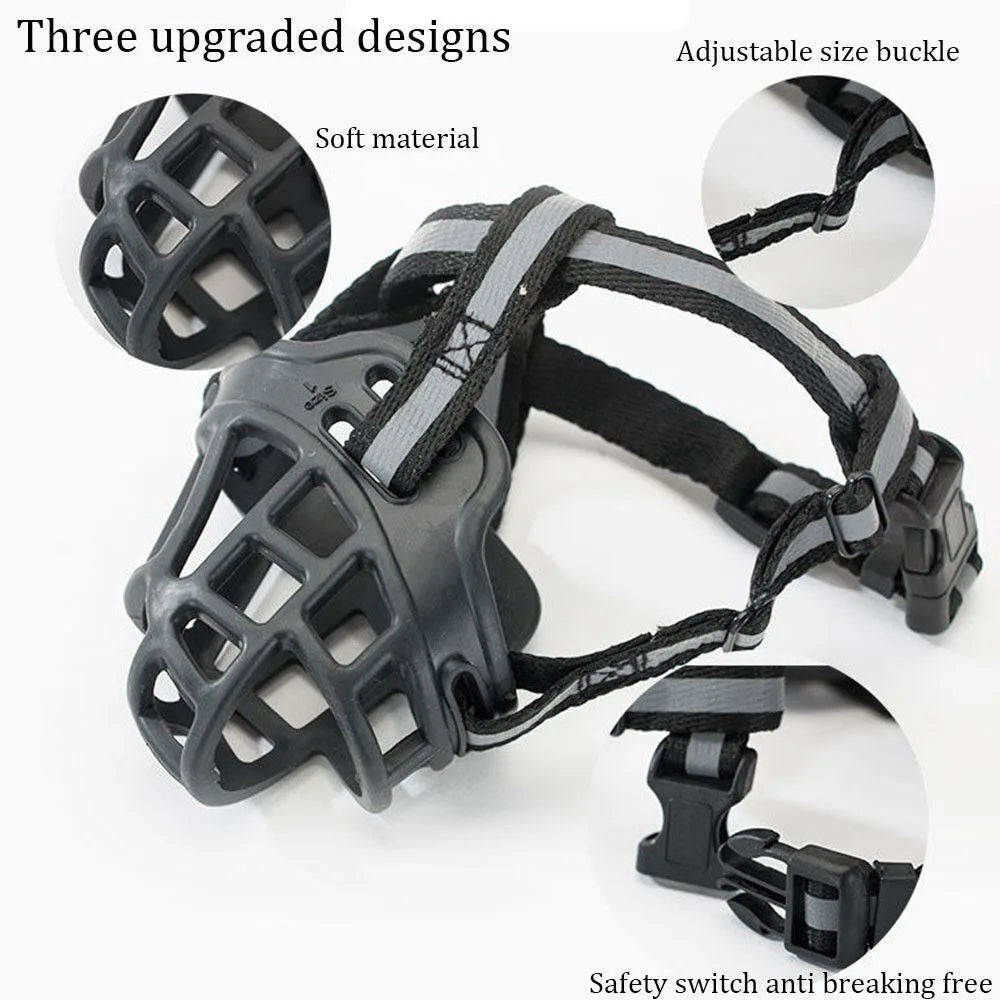 Dog Muzzle for Small Medium Large and X-Large Dogs Breathable Basket Muzzles