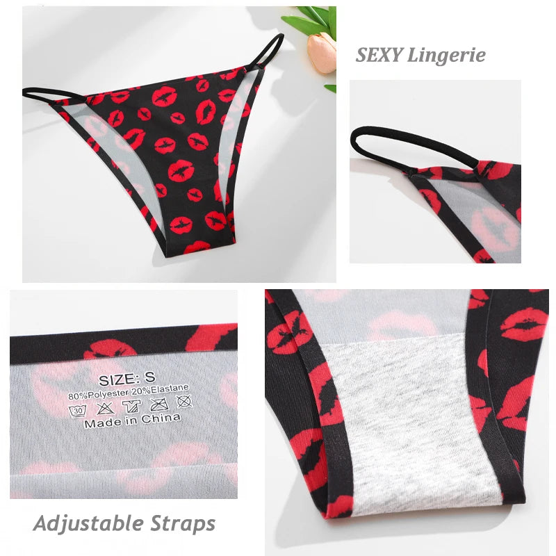 3PCS/Set Seamless Women Panties Sexy Low Rise Butterflies Leopard Bikini Briefs Female Ice Silk No Trace Underwear Soft Lingerie
