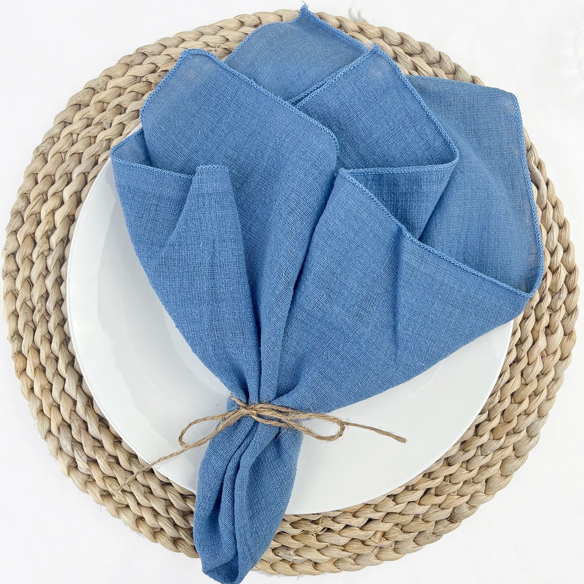 Set of6 Cotton Cloth Napkins Gauze 30x30cm Fabric for Wedding Decor Everyday Use Dinner Tea Towel Table Village Christmas Napkin