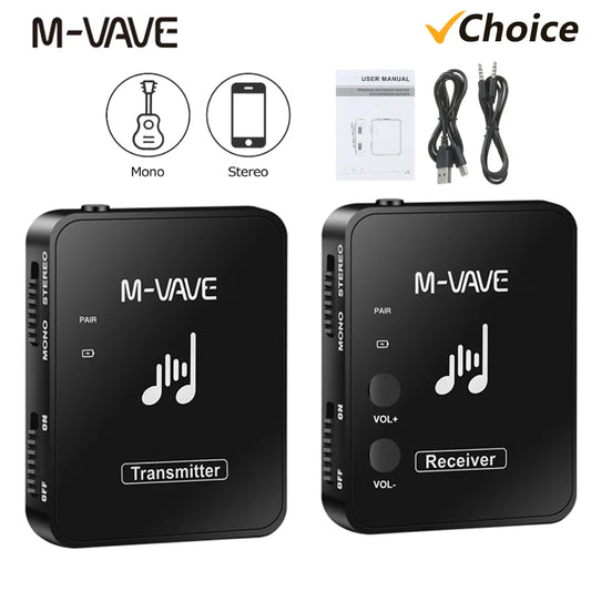 M-VAVE WP-10 2.4GHz Wireless Earphone Monitor System Rechargeable Transmitter Receiver Support Stereo Mono Recording Function