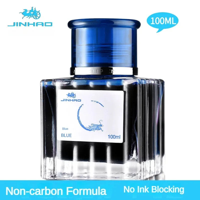 JINHAO 30/50/100ml Fountain Pen Ink Non-carbon Cartridge Refill Glass Bottled Fountain Pen Ink Stationery Office School Supplies