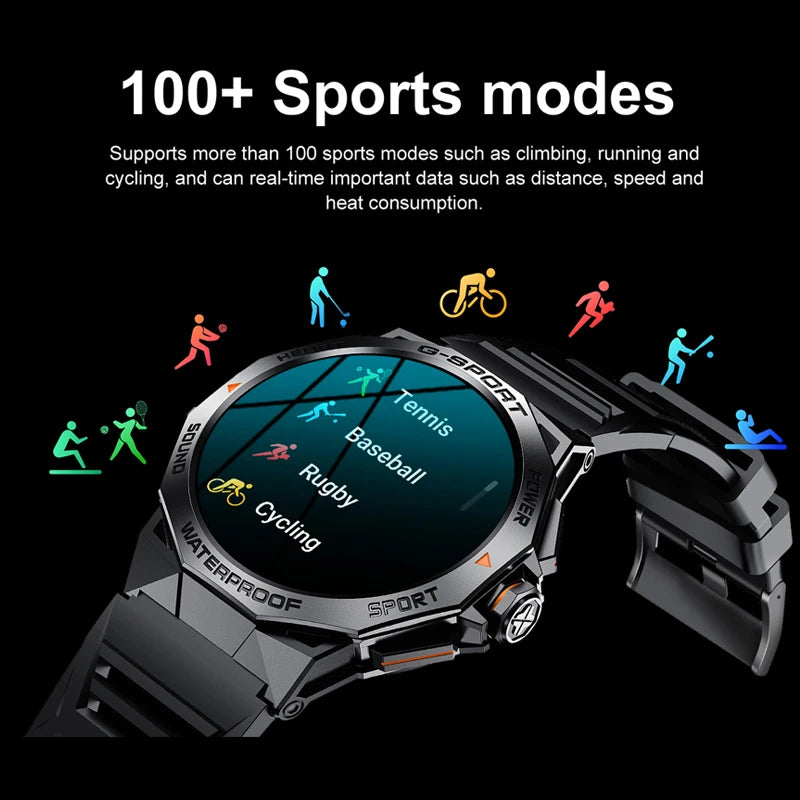 AMOLED K62 Smart Watch Men Voice Assistant Dial Bluetooth Call Music Heart Rate IP68 Waterproof Timer Sport Smartwatch 400mAh