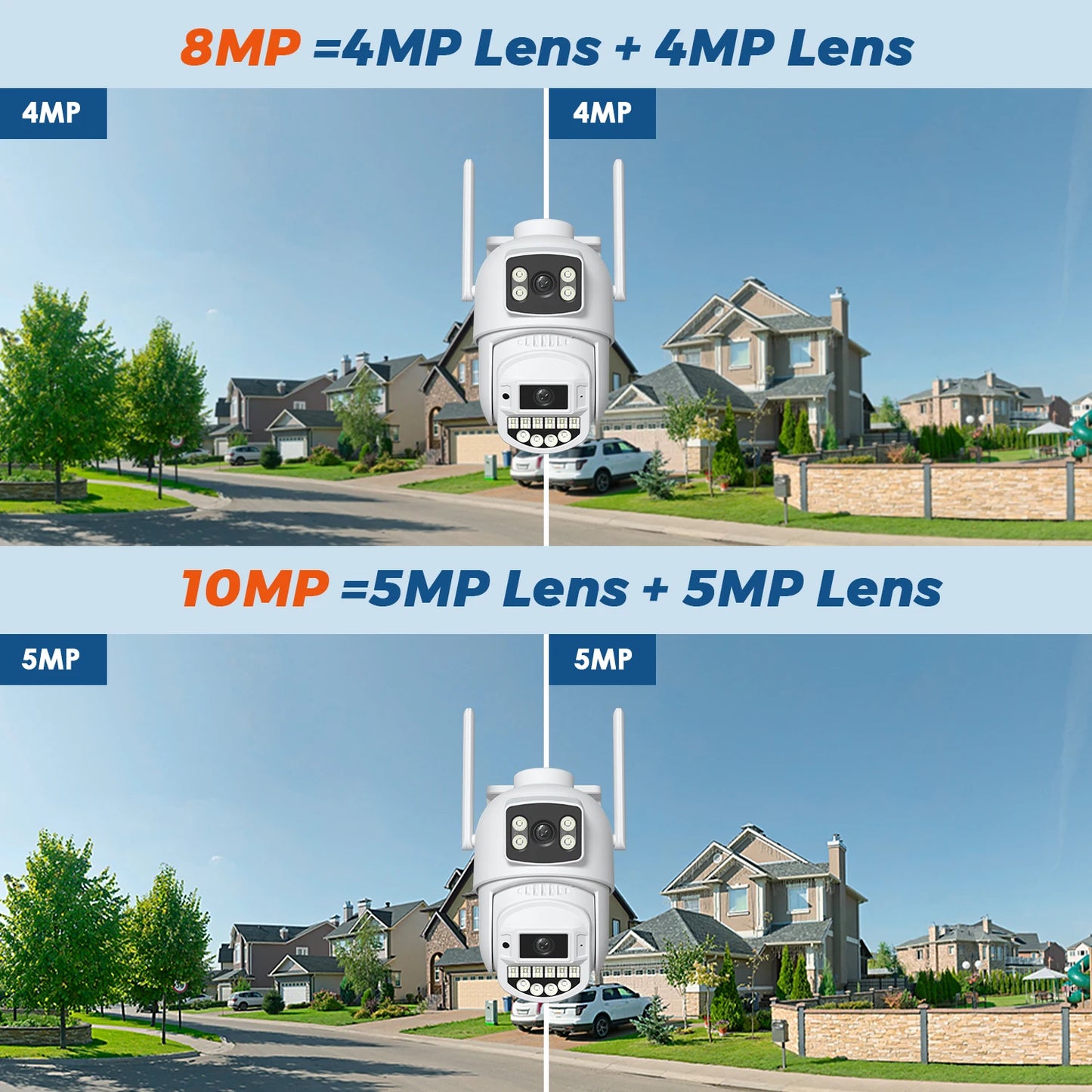 5GHZ/2.4GHZ Wifi Camera 10MP 5K UHD Outdoor Surveillance Camera Dual Lens 5X Digital Zoom 8MP 4K Night Vision CCTV Security CAM