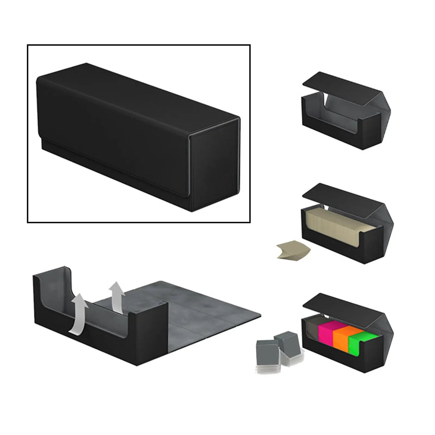 Premium Deck Box Large Size for 400+ Sleeved Cards PU Leather Card Holder for TCG Trading Card Storage Box Deck Boxes