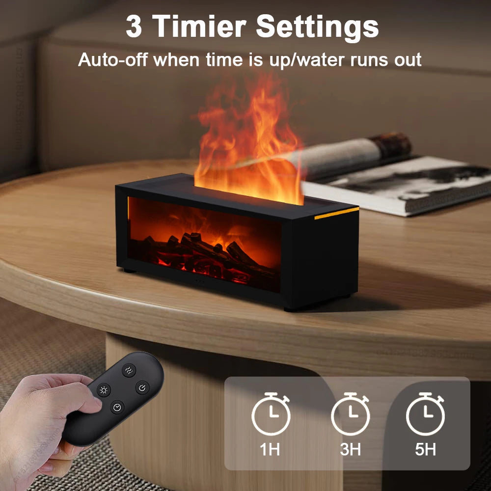 Air Humidifier Essential Oil Diffuser Aroma Humidifier Flame Fragrance Diffuser with Night Light Aromatherapy Diffuser for Home