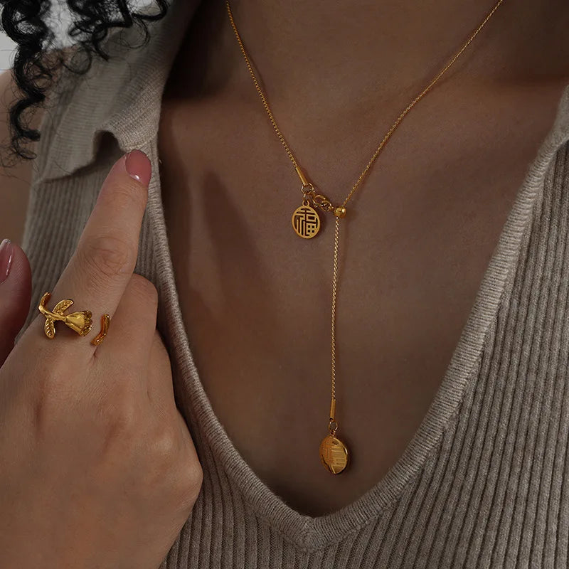 Cute Necklace For Women Stainless Steel Heart Necklace Fashion Gold Color Necklaces Simple Necklace Birthday Gift