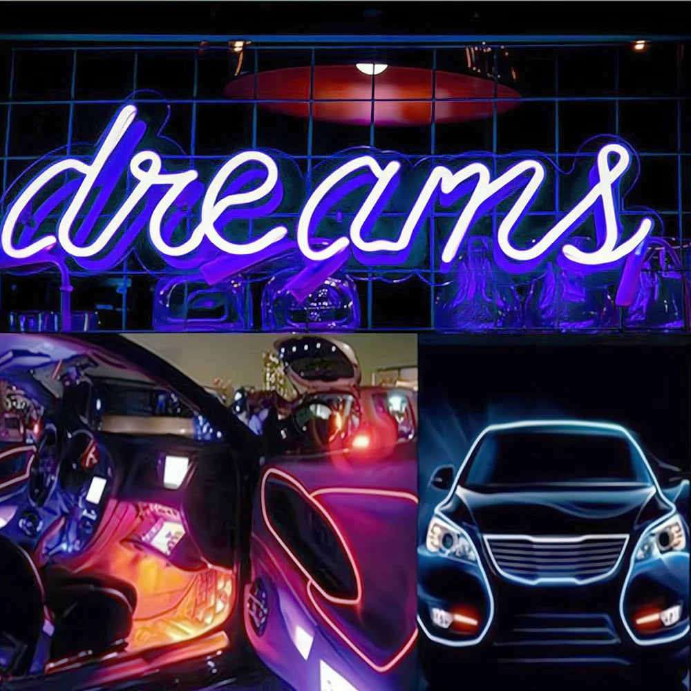 1M/2M/3M/5M Car Interior Lighting LED Strip Auto Decoration Wire Rope Tube Line Flexible Neon Lights with USB Drive Atmosphere