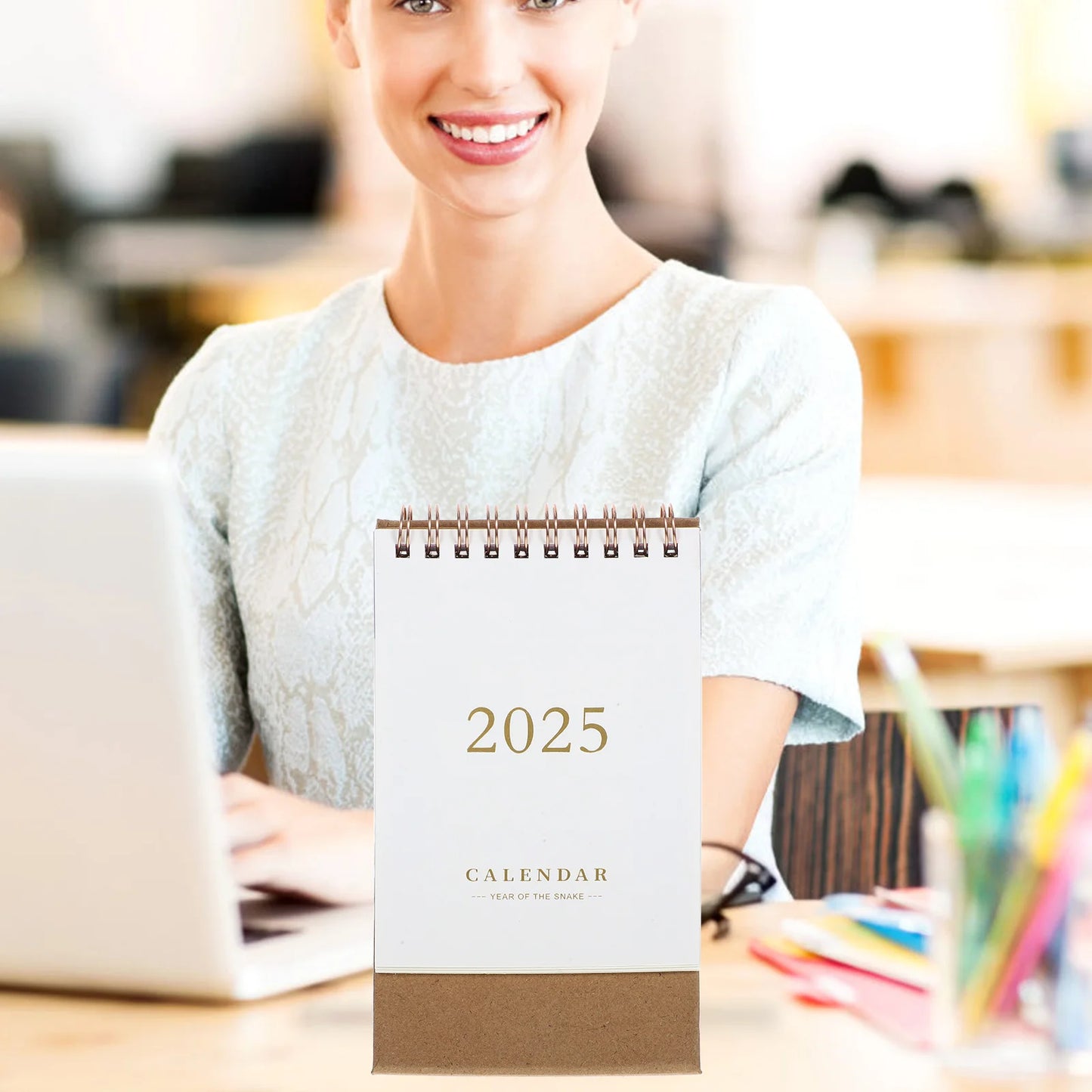 Spiral Calendar 2024 Daily Planner 2025 Desk Standing Monthly Paper Office