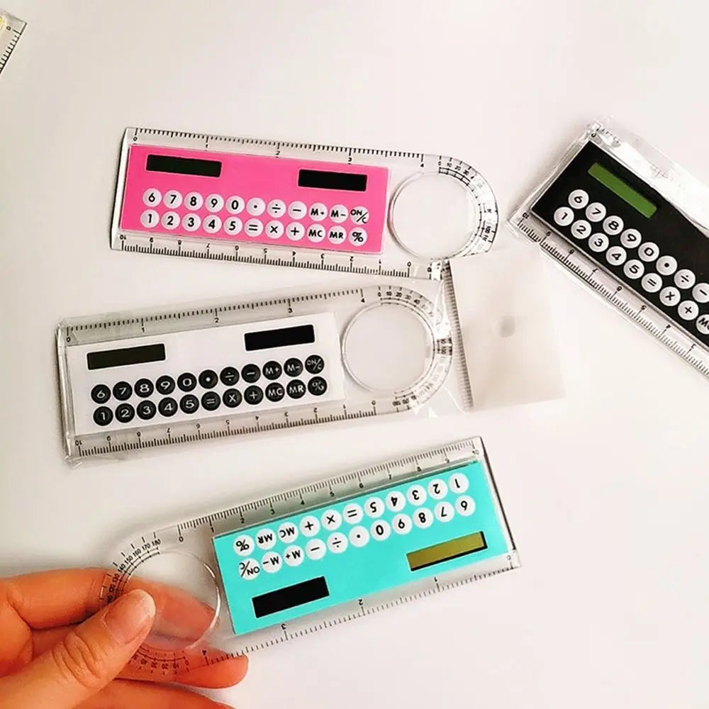 Mini Portable School Supplies Office Stationery Solar Energy Calculator Calculator Ruler Digital Caliper