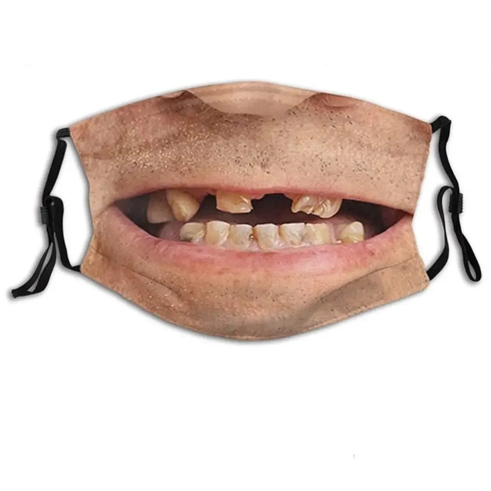 Facial Expression 3D Three-dimensional Mask Personality Printed Funny Printed Mask Cotton Imitation Party Cosplay Mask Gifts